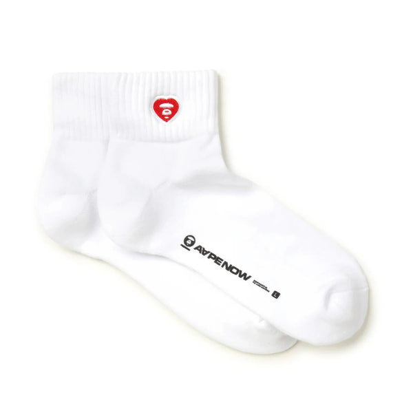 AAPE Moonface Embroidered Ankle Socks White