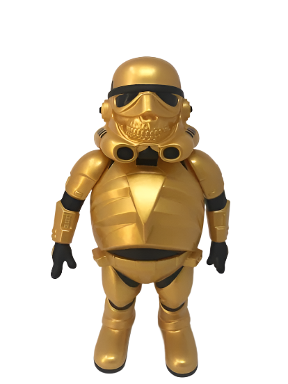 Gold Stormtrooper Police Grin by Ron English Popaganda (Gold Teeth)