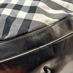 Load image into Gallery viewer, Burberry Metallic Grey Beat Check Nylon and Leather Shoulder Bag (Pre-owned)
