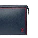 Load image into Gallery viewer, Louis Vuitton Taiga Pochette Voyage Pouch Red Multiple Colors Navy Blue Leather (Like new) CVMG4B2
