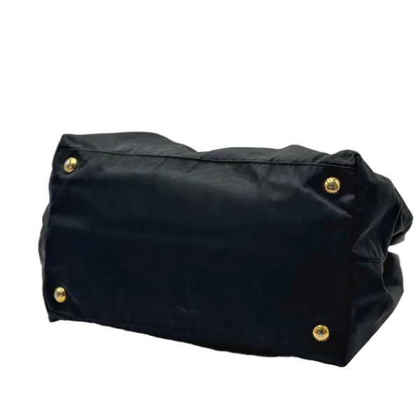 Prada Black Vela Nylon Bow Tote Bag MV1 (Pre-owned) 34H2J27