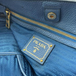 Load image into Gallery viewer, Prada Blue Vitello Daino Leather Large Shopping Tote Bag (Pre-owned) H44RRJ2
