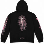 Load image into Gallery viewer, Chrome Hearts  Deadly Doll Pink Cross Scroll Label Zip Up Hoodie
