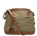Load image into Gallery viewer, Gucci Medium GG Canvas Charm Dome Satchel (Pre-owned) 98M7HMJ
