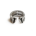 Load image into Gallery viewer, Chrome Hearts Large Scroll Label Ring in Sterling Silver (Vintage) size 8.5
