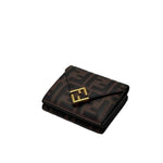 Load image into Gallery viewer, Fendi FF Diamonds Wallet Brown and black FF leather Wallet (Like new) 26HGV2M
