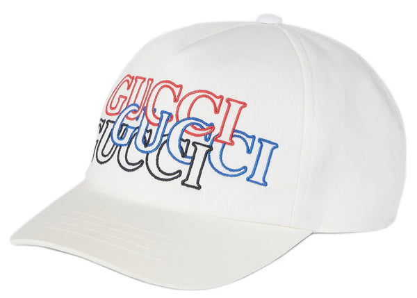 Gucci White Logo-Embroidered Baseball Cap