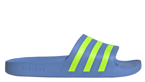 Adidas Adilette Aqua Slides Blue Fusion Lucid Lemon