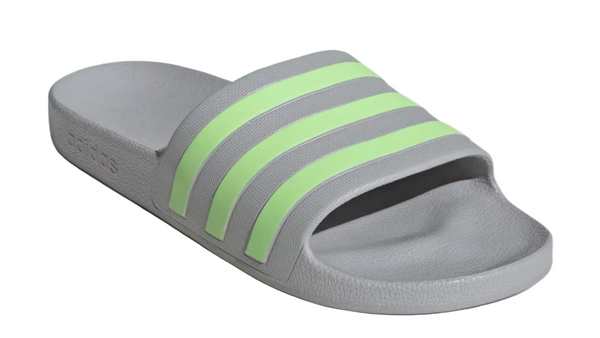 Adidas Adilette Aqua Slides Grey Two Green Spark Grey