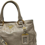 Load image into Gallery viewer, Prada Beige Vitello Shine Leather Tote (Pre-owned) VCGRMV2
