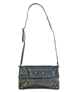 Load image into Gallery viewer, Balenciaga Gris Fossile Lambskin Leather Giant 12 Silver Envelope Clutch Crossbody W/ Strap Bag (Like new) BXHY7T9
