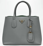 Load image into Gallery viewer, Prada Medium Saffiano Leather Double Prada Bag Grey (Pre-owned) GJ9V8BY
