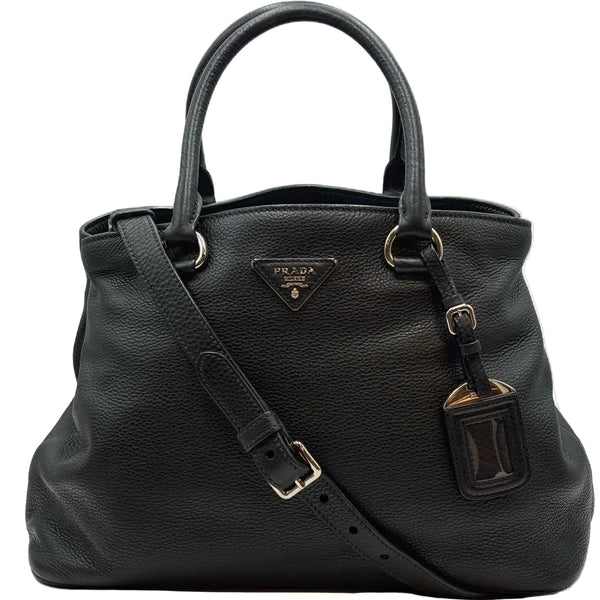 Prada 2000-2010 Grained Leather Black Satchel (Like new) 7DB2XCQ