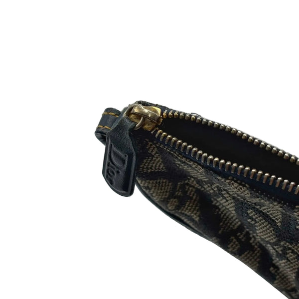 Christian Dior Mini Diorissimo Canvas Saddle Pochette Shoulder Bag (Pre-owned) JXGHQ7H