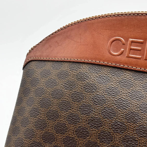Céline Celine Brown Macadam Pouch Leather Plastic Pony-style calfskin (Pre-owned)
