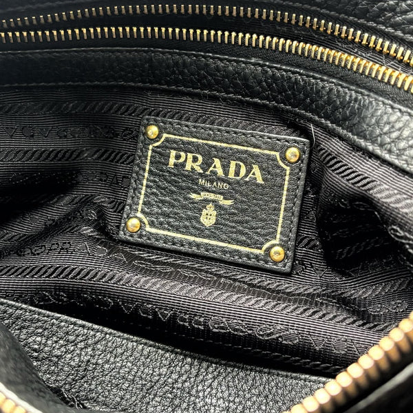 Prada Black Vitello Phenix Leather Bauletto Bag (Pre-owned) GRVJT82