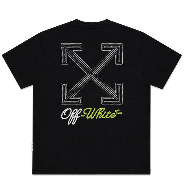 Off-White Graffiti-Print Loose-Fit Short Sleeve T-shit Black