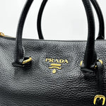 Load image into Gallery viewer, Prada Black Vitello Phenix Leather Bauletto Bag (Pre-owned) GRVJT82
