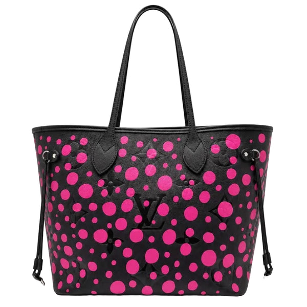 Louis Vuitton x Yayoi Kusama Black/Pink Monogram Empreinte Leather Neverfull MM NM Bag (Like new) J2WBK6G