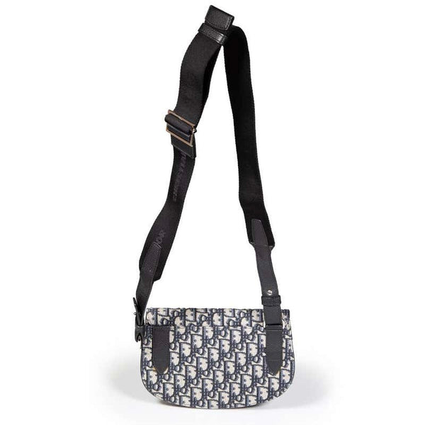 Dior Men's Black Dior Oblique Jacquard Saddle Pouch Bag