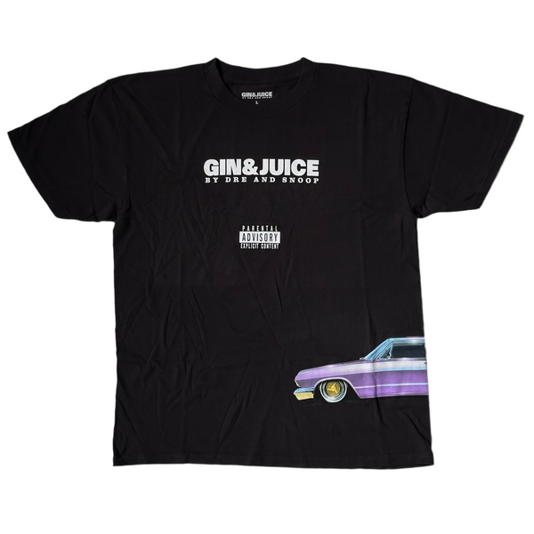 Gin & Juice By Dr.Dre And Snoop LAID BACK  Black Tee