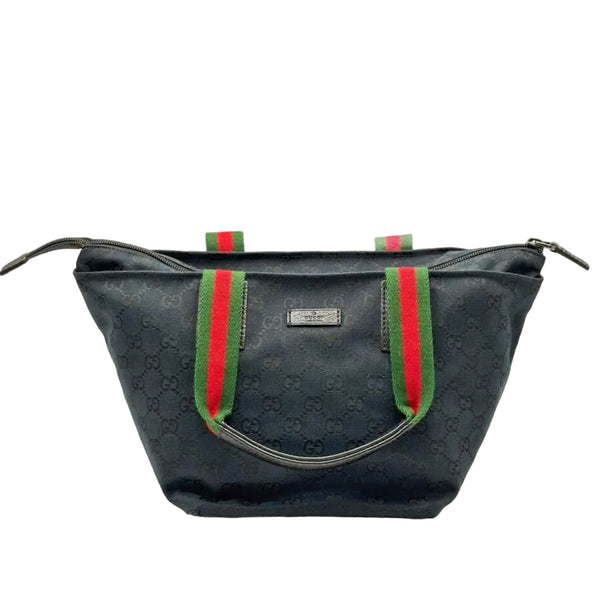 Gucci GG Canvas Sherry Line Tote Bag Handbag black (Pre-owned) 4DV889J