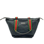 Load image into Gallery viewer, Gucci GG Canvas Sherry Line Tote Bag Handbag black (Pre-owned) 4DV889J

