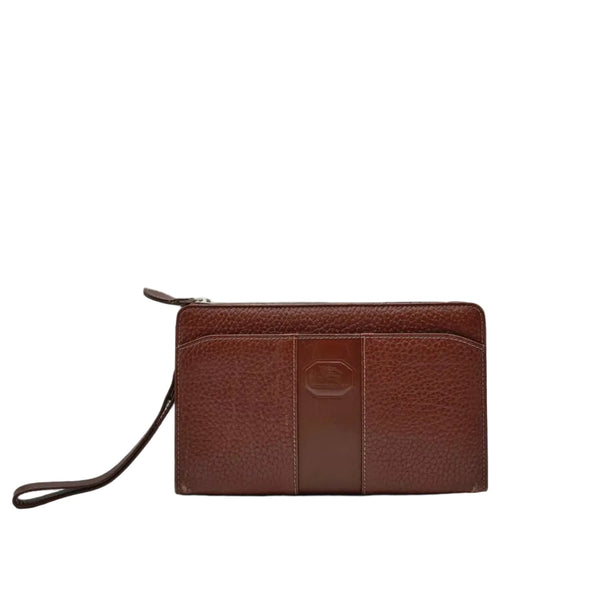 Burberry Leather Shadow Horse Clutch Bag Brown (Pre-owned)