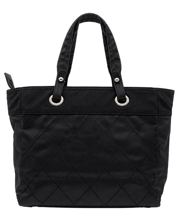 Chanel Black Coated Canvas Paris-Biarritz Grand Shopping Tote Bag (Pre-owned) BXQ78KM
