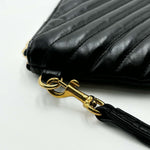 Load image into Gallery viewer, Saint Laurent Black Matelasse Quilted Leather Monogram Pouch Wristlet (Pre-owned) GHJ4MYX
