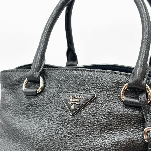 Prada 2000-2010 Grained Leather Black Satchel (Like new) 7DB2XCQ