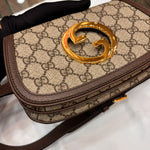 Load image into Gallery viewer, Gucci Brown GG Supreme Blondie Belt Bag Beige (Like new) 8J43QVM
