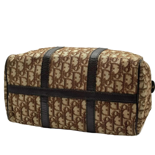 Christian Dior Brown Oblique Canvas Boston Bag (Pre-owned)
