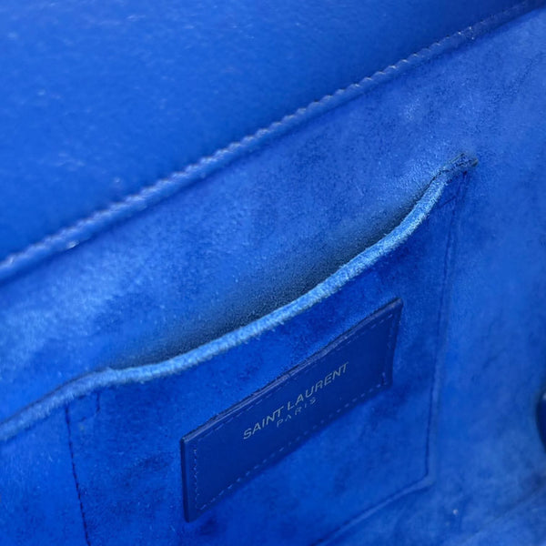 Saint Laurent Royal Blue Calfskin Leather Classic Nano Sac De Jour Bag (Pre-owned) W8B989X