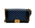 Load image into Gallery viewer, Chanel Bicolor Boy Flap Bag Quilted Lambskin (Like new) B69319.1273
