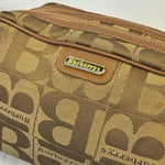 Load image into Gallery viewer, Burberry [B] Logo Canvas/Leather Clutch Bag With Gold Hardware (Pre-owned)

