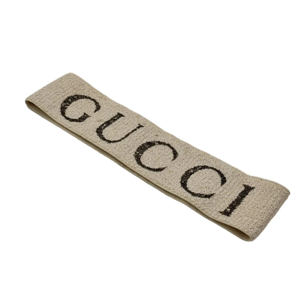 Gucci Cotton Elastic Gucci Logo Headband White (Brandnew)