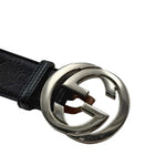Load image into Gallery viewer, Gucci Interlocking G Belt Signature Guccissima Black/Beige Lining (Pre-owned)
