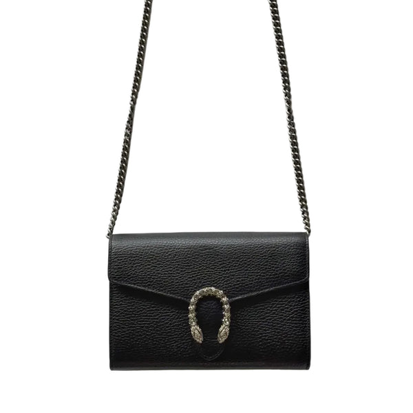 Gucci Dionysus Wallet on Chain Leather Mini Black (Like new) RMT748M