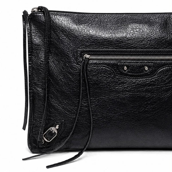 Balenciaga Agneau Classic Hardware Small Pouch Gris Fossile (Pre-owned)