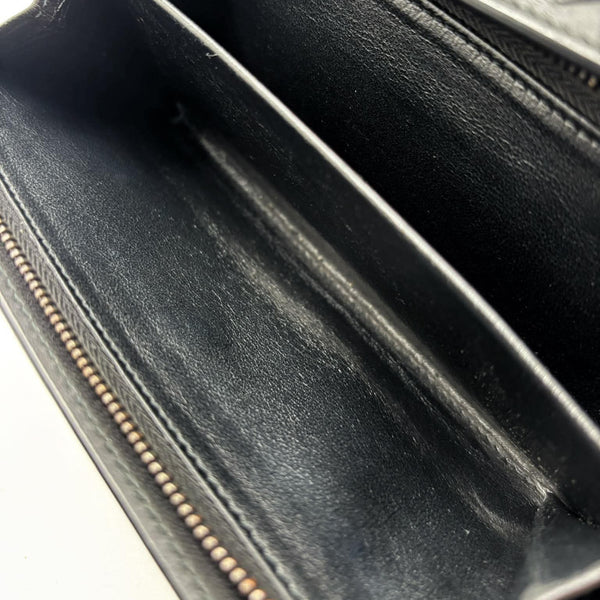 Bottega Veneta Black Intrecciato Woven Nappa Leather Continental Wallet (Pre-owned)
