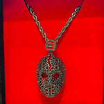 Load image into Gallery viewer, Eminem - Hockey Mask Diamond Pendant &amp; Chain (Gun Metal) 20 inch Chain
