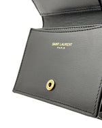 Load image into Gallery viewer, Saint Laurent Tiny Cassandre Card Case Black Leather (Like new)

