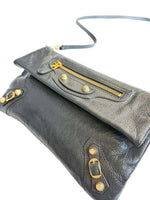 Load image into Gallery viewer, Balenciaga Lambskin Leather Giant Gold Envelope Clutch Bag (Pre-owned) 8HMT4TC
