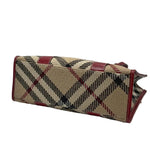 Load image into Gallery viewer, Burberry Blue Label Tweed Nova Check Handbag Beige/Red (Pre-owned)
