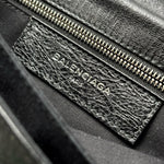 Load image into Gallery viewer, Balenciaga Black Lambskin Leather Giant 12 Silver Envelope Clutch Crossbody Bag W/ Strap (Like new) V4WHKY7
