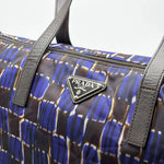 Load image into Gallery viewer, Prada Blue Tessuto Stampato Satchel Pony Style (Like new) RMVTHW4
