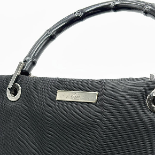 Gucci Black Nylon And Bamboo Work Tote Bag (Pre-owned) 9GC7QD9