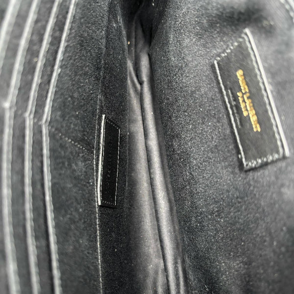 Saint Laurent Black Matelasse Quilted Leather Monogram New Jolie Pouch Wristlet (Like new) BQM6DK9