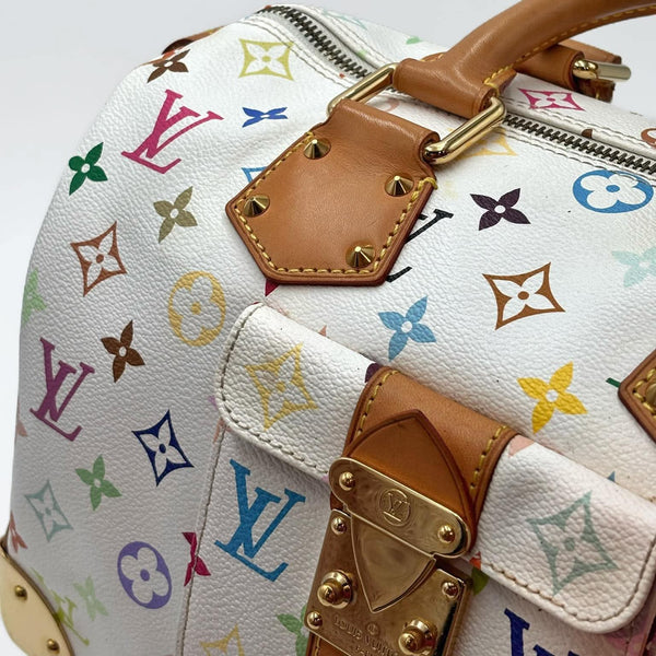 Louis Vuitton x Takashi Murakami White Monogram Multicolor Speedy 30 Bag (Pre-owned) QG6YDR4